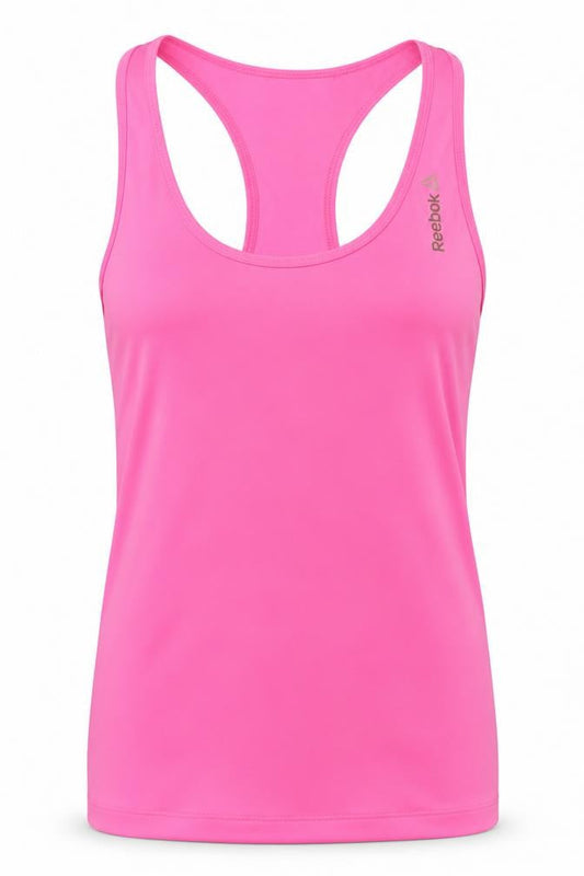 Reebok Womens Pink  Polyester Basic Tank Size XS Round Neck Pullover
