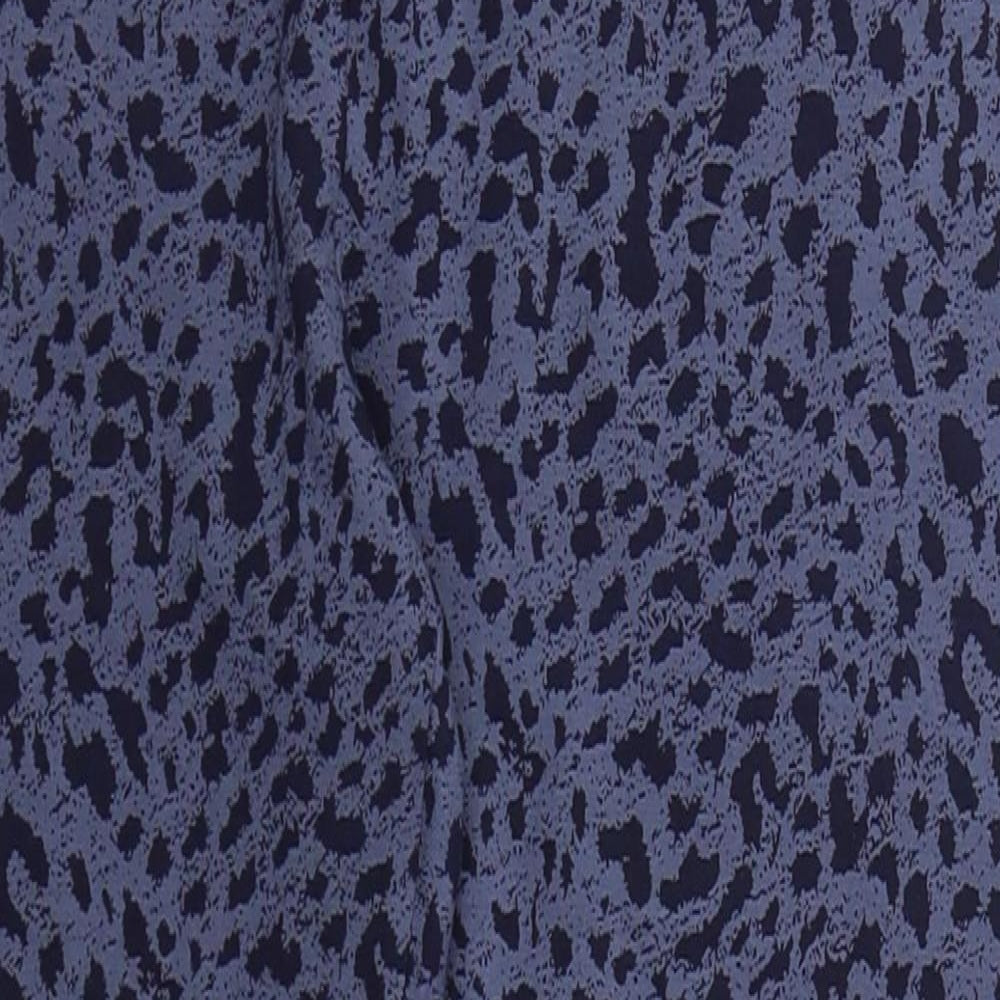 Preworn Womens Blue Animal Print Cotton Cropped Leggings Size 30 in L21.5 in