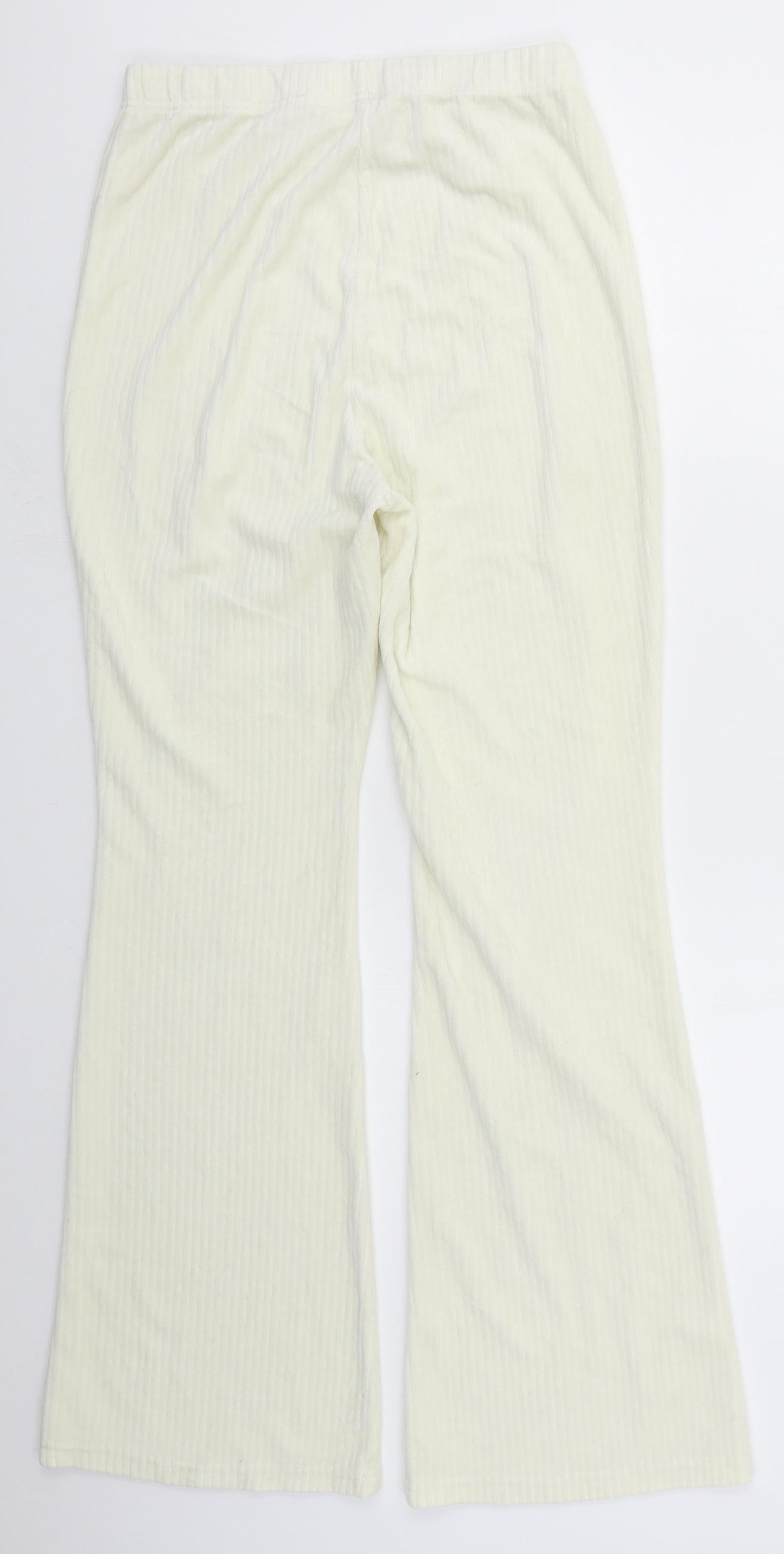 H&M Womens Ivory  Cotton Trousers  Size M L30 in Regular