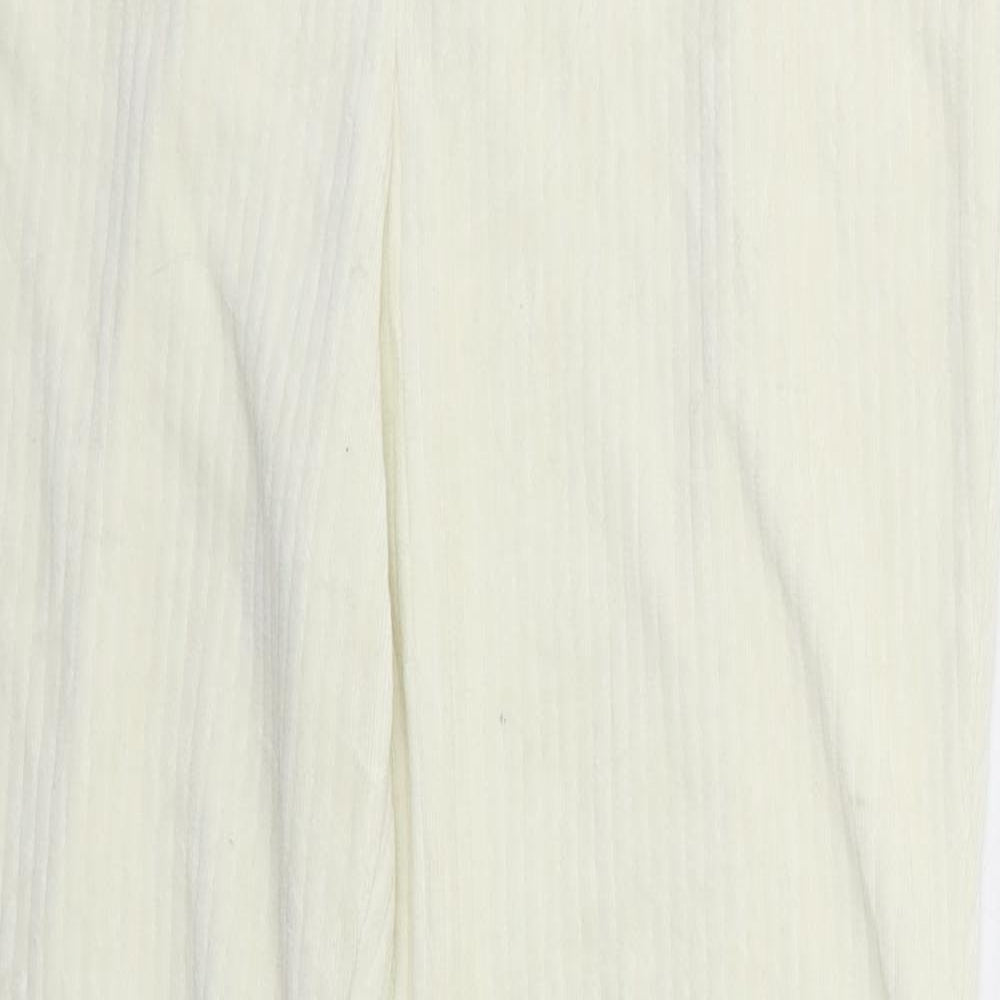 H&M Womens Ivory  Cotton Trousers  Size M L30 in Regular