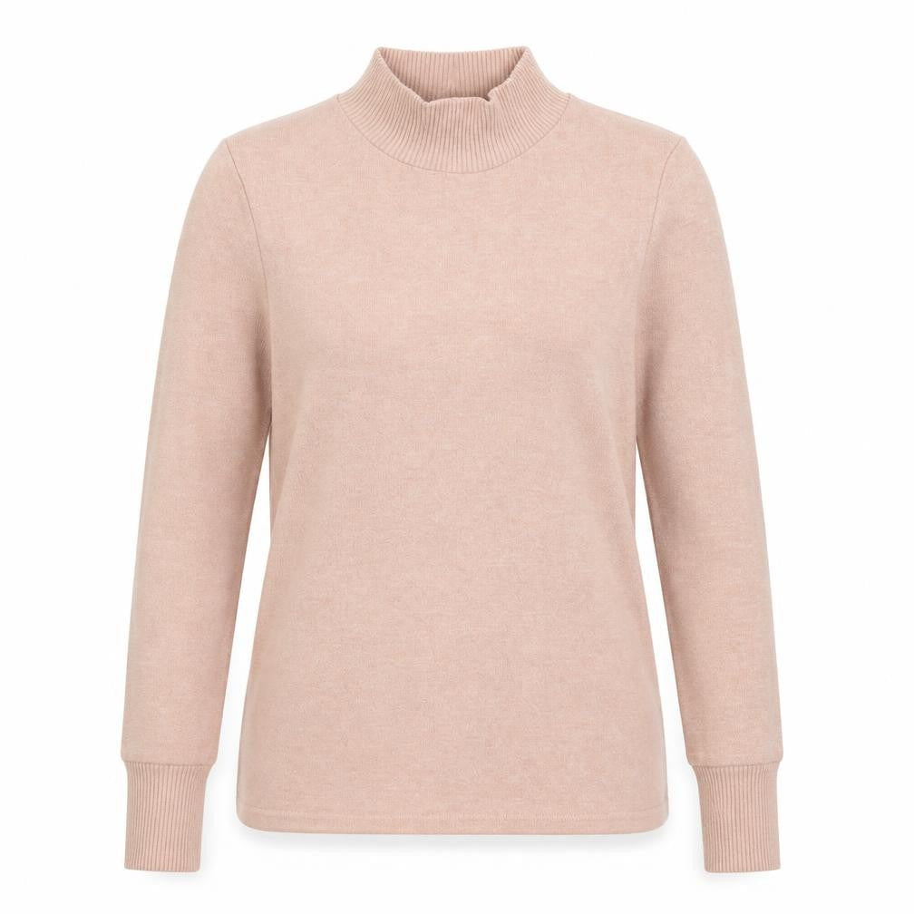 Stradivarius Womens Pink Mock Neck  Viscose Pullover Jumper Size L