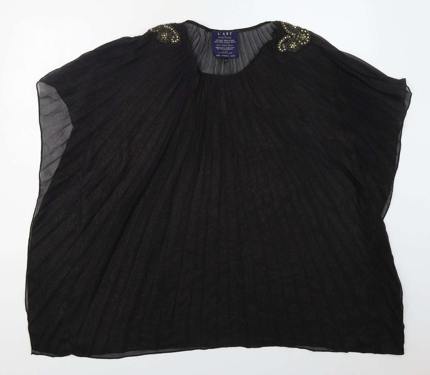 River Island Womens Black  Polyester Basic Blouse Size 10 Round Neck