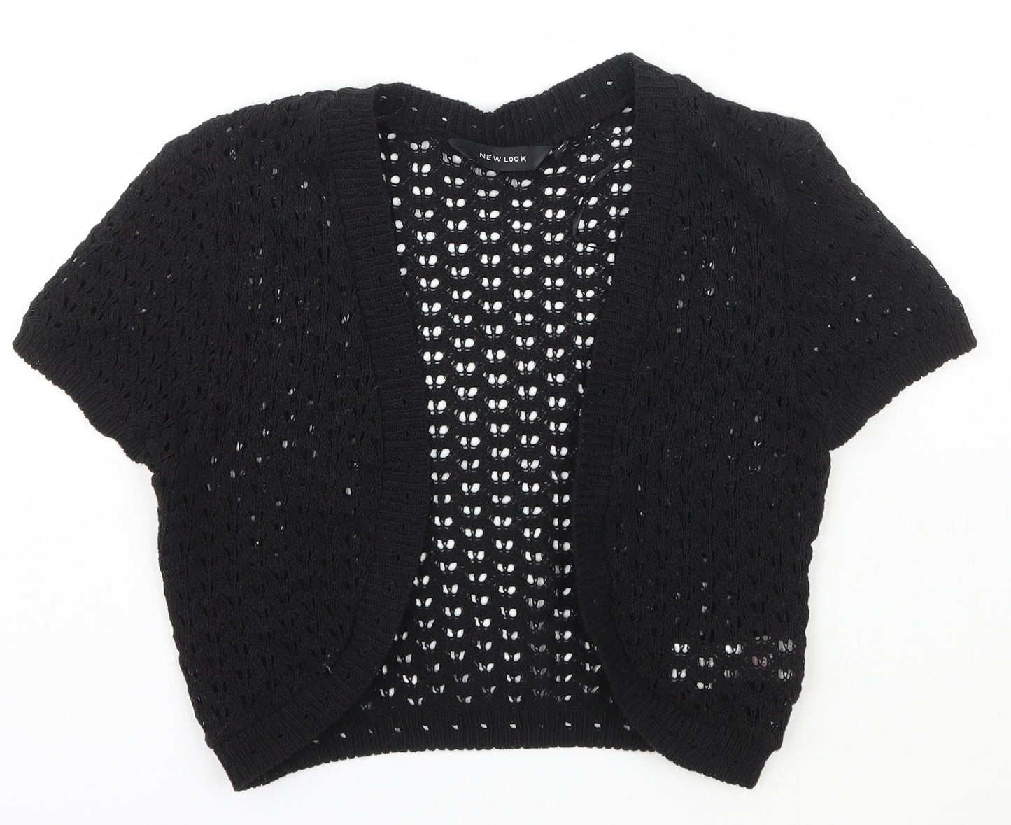 New Look Womens Black V-Neck  Cotton Cape Jumper Size 10