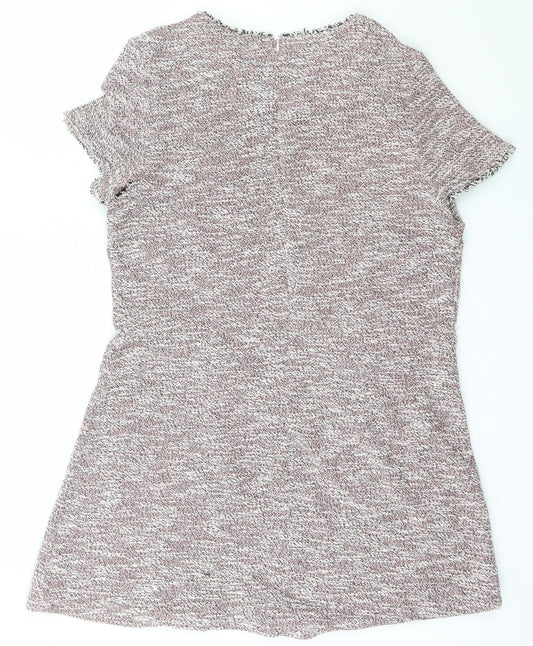 Dorothy Perkins Womens Pink  Polyester Bodycon  Size 18  Boat Neck Zip