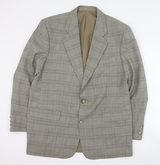 Westbrook Mens Brown Plaid Polyester Jacket Suit Jacket Size L