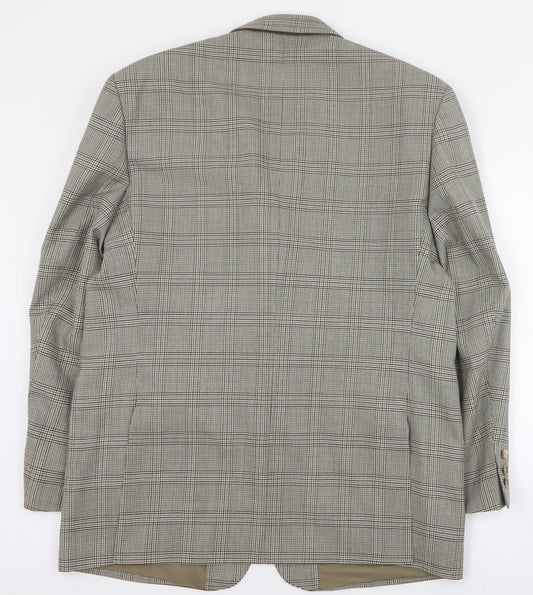 Westbrook Mens Brown Plaid Polyester Jacket Suit Jacket Size L