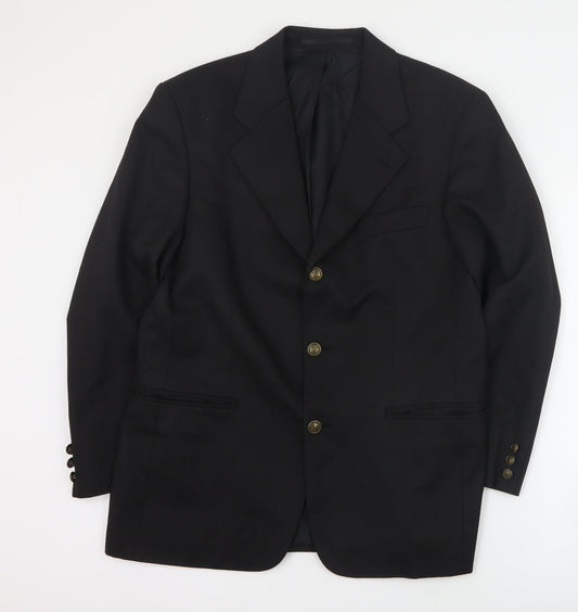 Canada Mens Black  Polyester Jacket Suit Jacket Size M