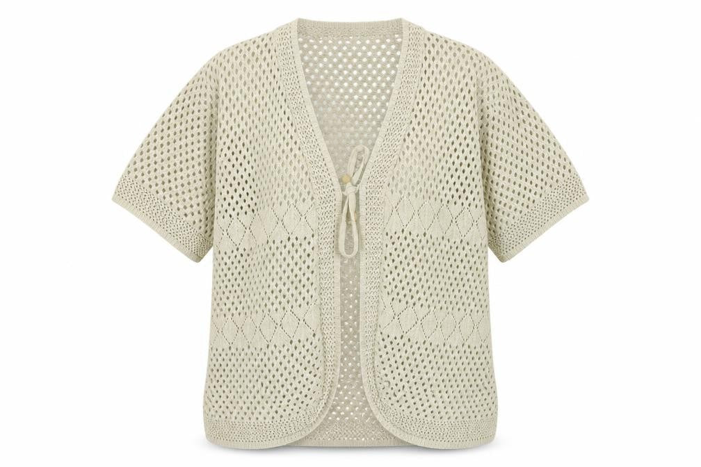 Glamour Womens Beige V-Neck  Cotton Cardigan Jumper Size XL