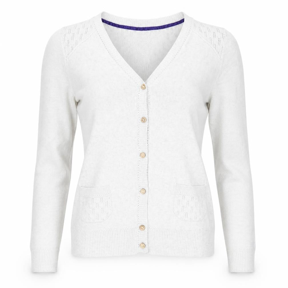 Debenhams Womens Grey V-Neck  Cotton Cardigan Jumper Size 12