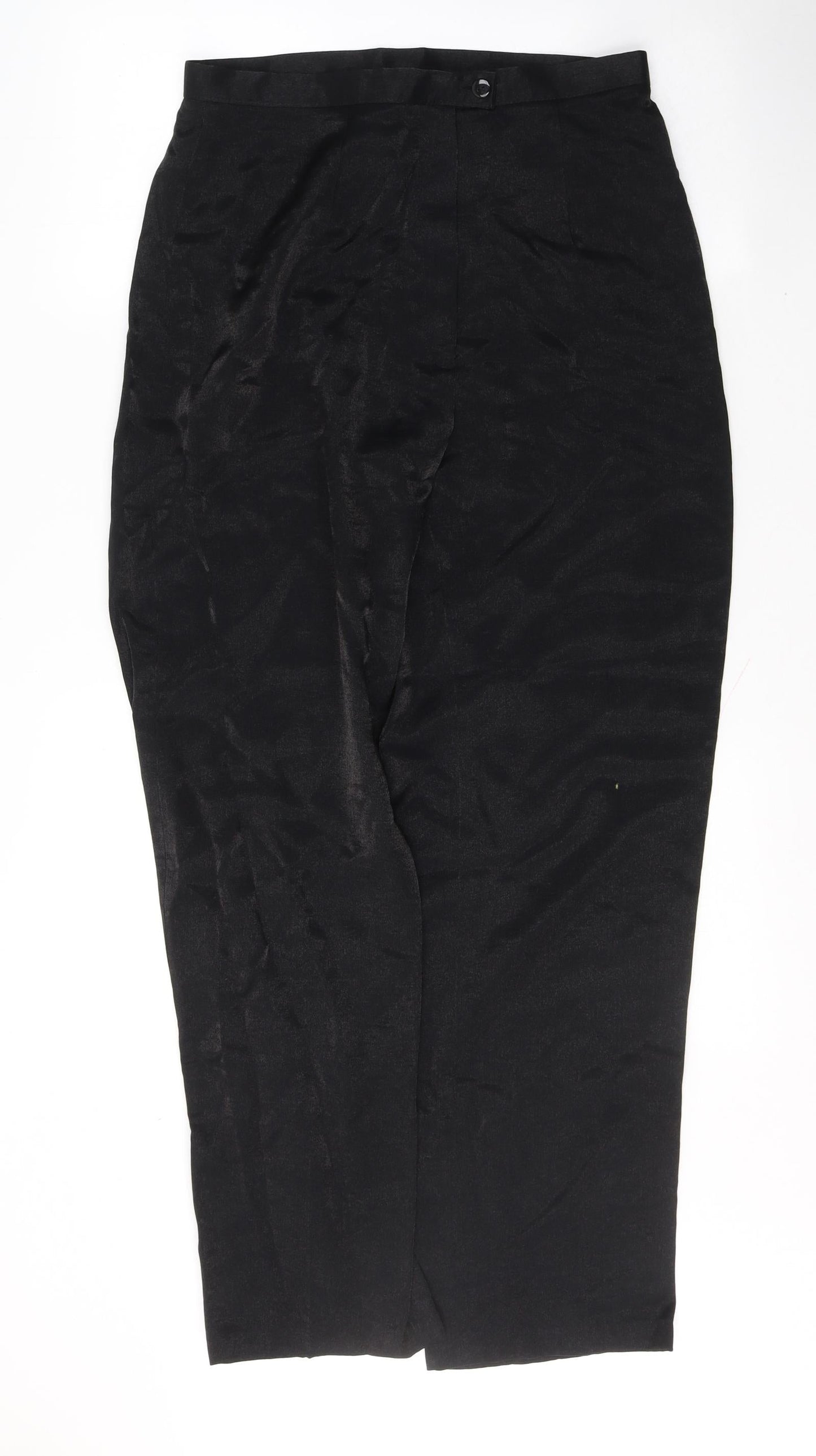 Preworn Womens Black  Viscose Trousers  Size 14 L31 in Regular Button
