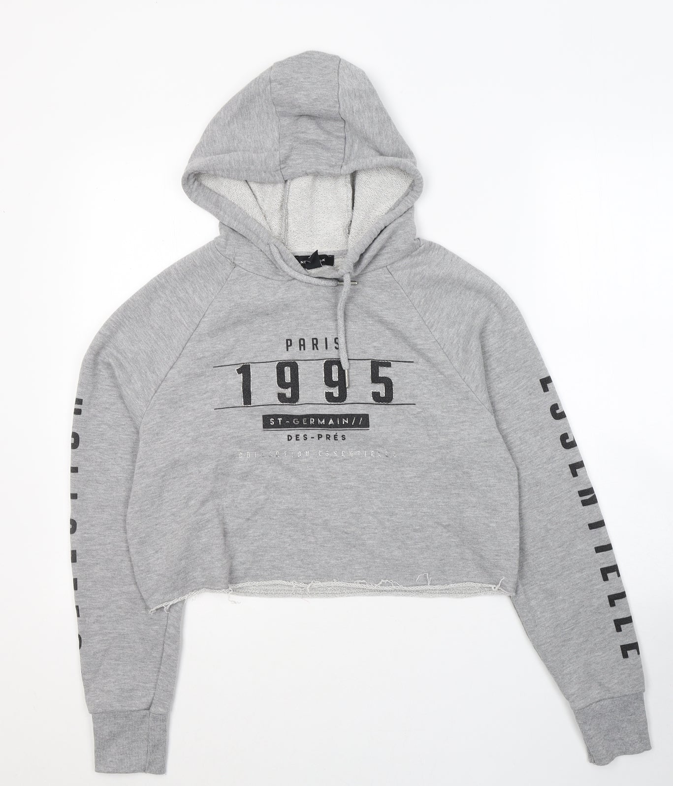 New Look Girls Grey  Cotton Pullover Hoodie Size 10 Years  Pullover - 1995
