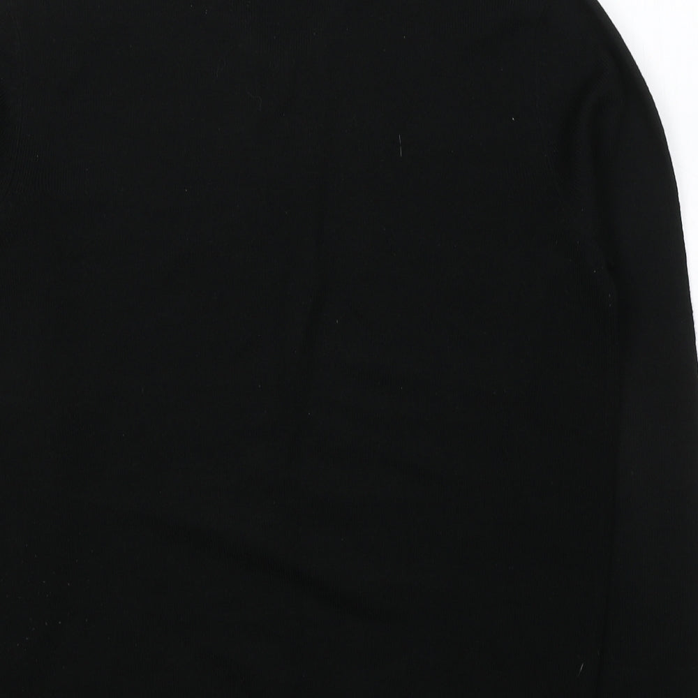 New Look Mens Black V-Neck  Acrylic Pullover Jumper Size S