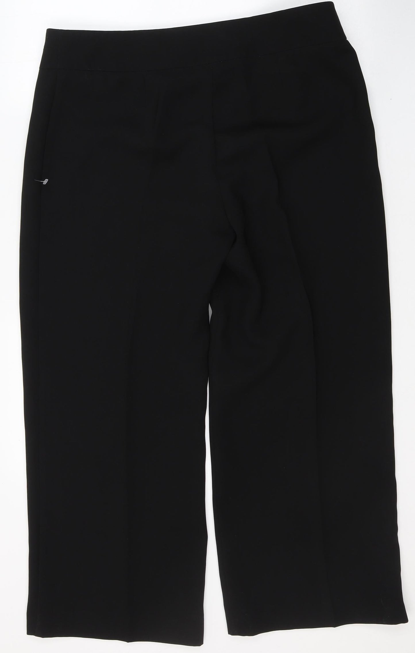 Marks and Spencer Womens Black  Polyester Trousers  Size 16 L26 in Regular Button