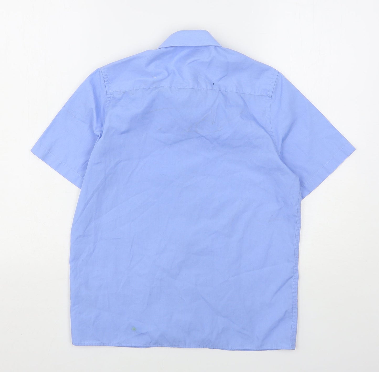 Marks and Spencer Boys Blue  Polyester Basic Button-Up Size 11-12 Years Collared  - School Wear