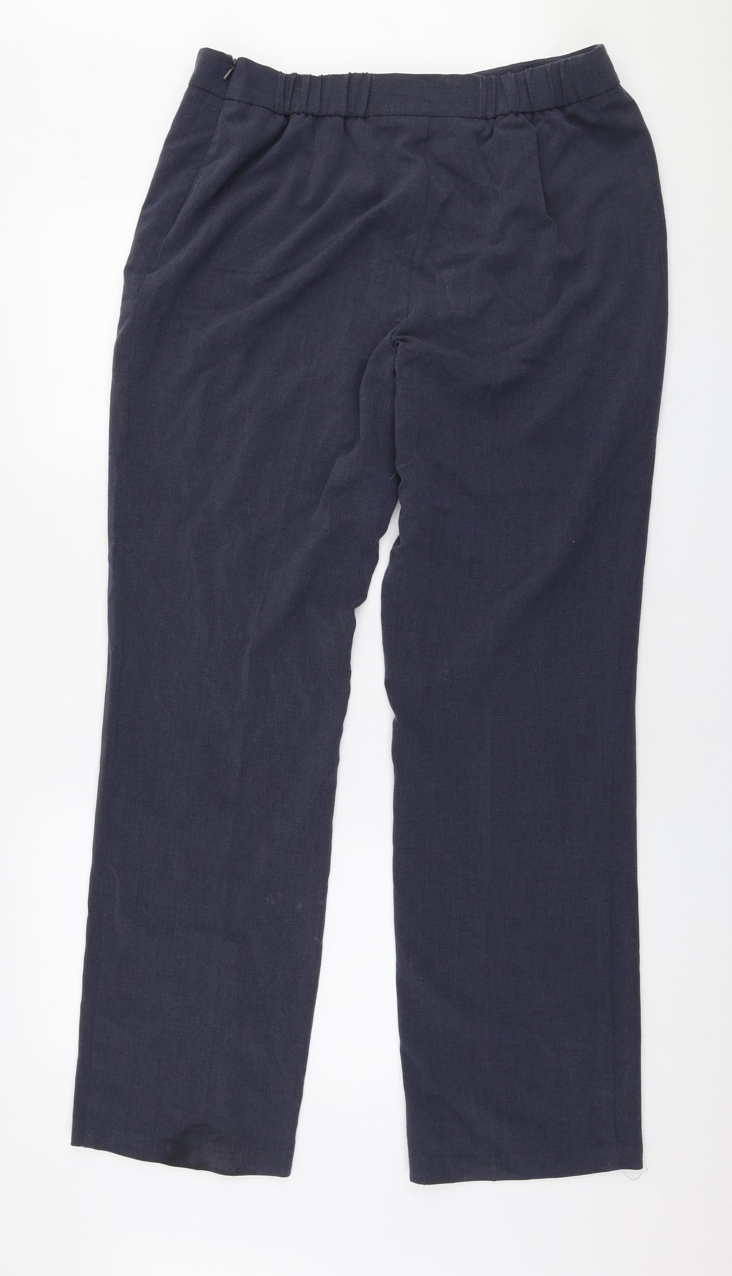 Marks and Spencer Womens Grey  Polyester Trousers  Size 14 L31 in Regular Zip