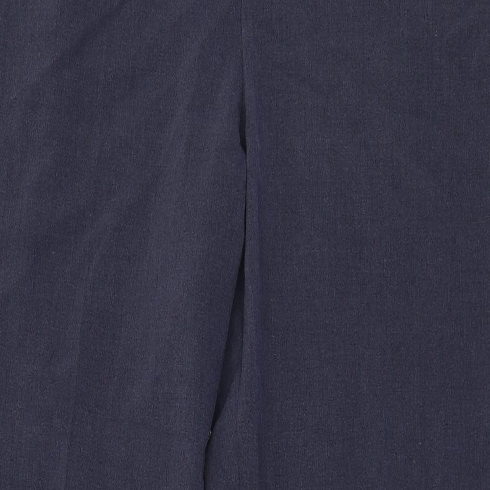 Marks and Spencer Womens Grey  Polyester Trousers  Size 14 L31 in Regular Zip