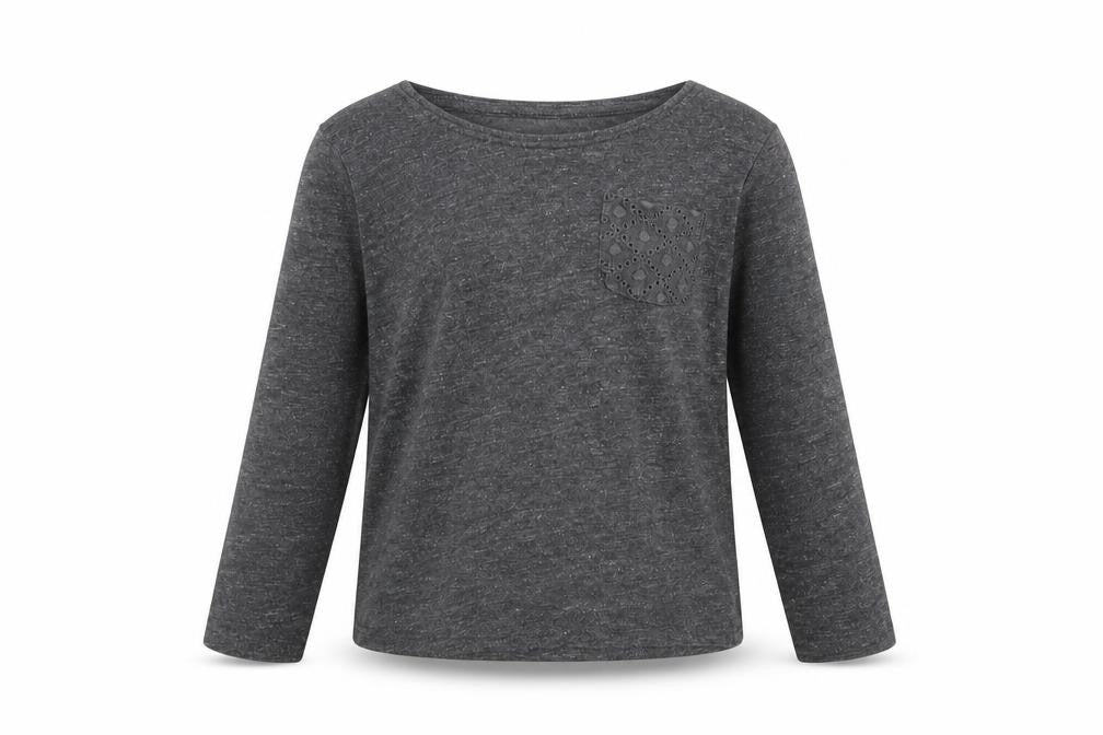 Primark Girls Grey  Polyester Basic T-Shirt Size 2-3 Years Round Neck Pullover