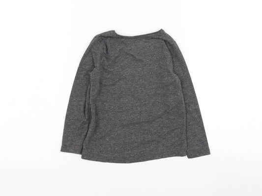 Primark Girls Grey  Polyester Basic T-Shirt Size 2-3 Years Round Neck Pullover
