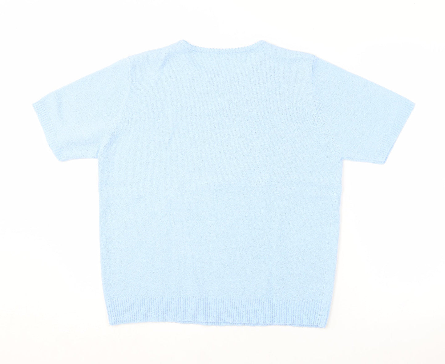 Berkertex Womens Blue  Acrylic Basic T-Shirt Size 14 Round Neck - 14/16
