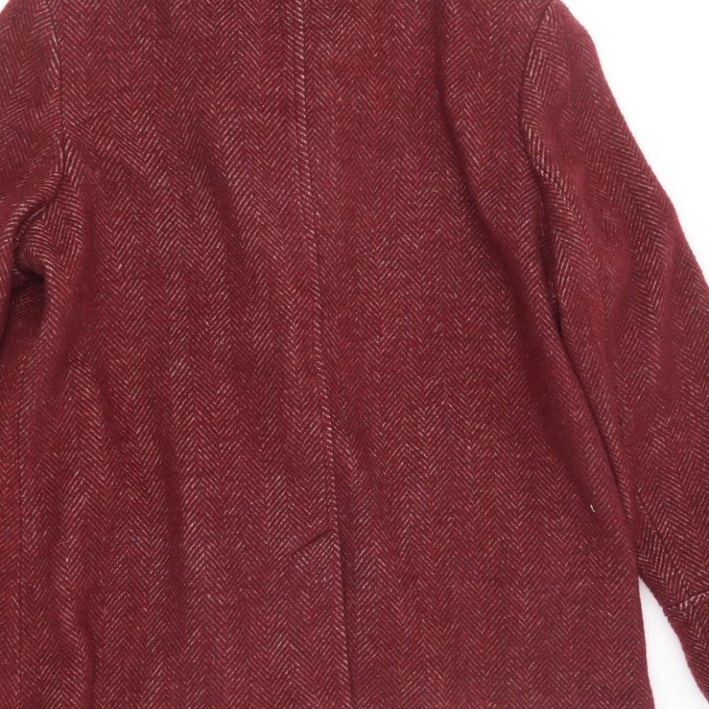 Isle Collection Womens Purple Herringbone  Overcoat Coat Size 16