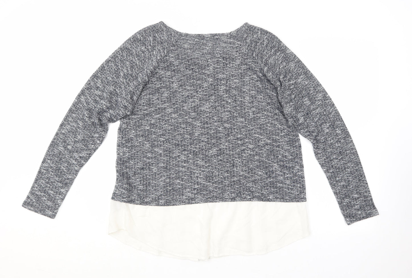 Marks and Spencer Womens Blue Round Neck  Viscose Pullover Jumper Size 16