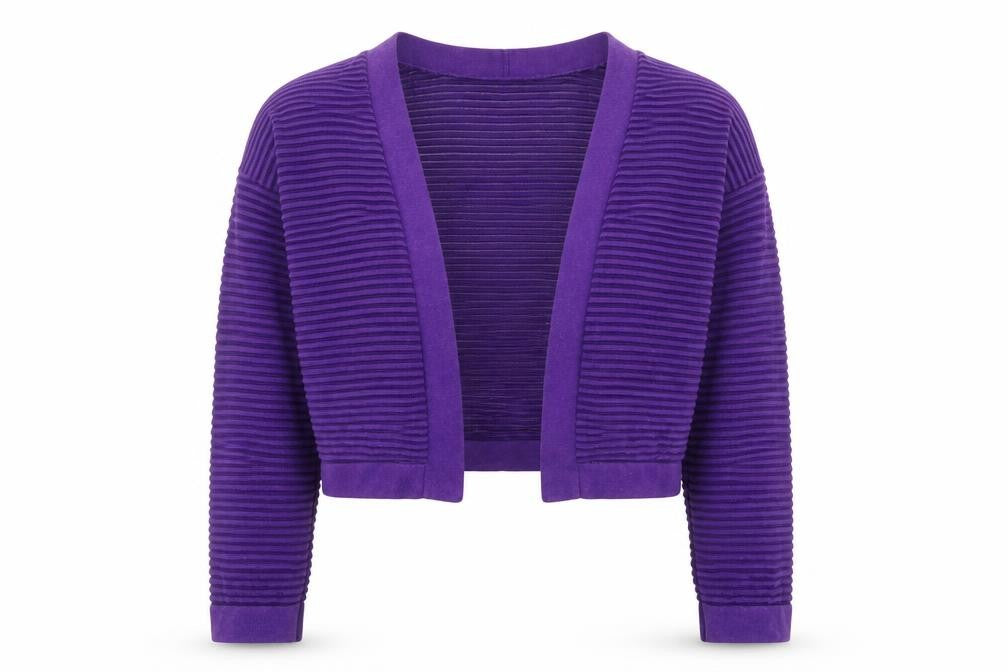 Bonmarché Womens Purple V-Neck Viscose Cardigan Jumper Size S