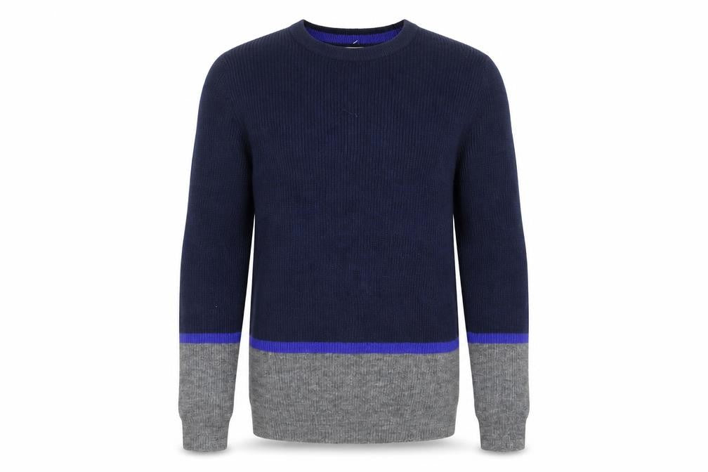 Marks and Spencer Mens Blue Round Neck  Polyester Pullover Jumper Size S