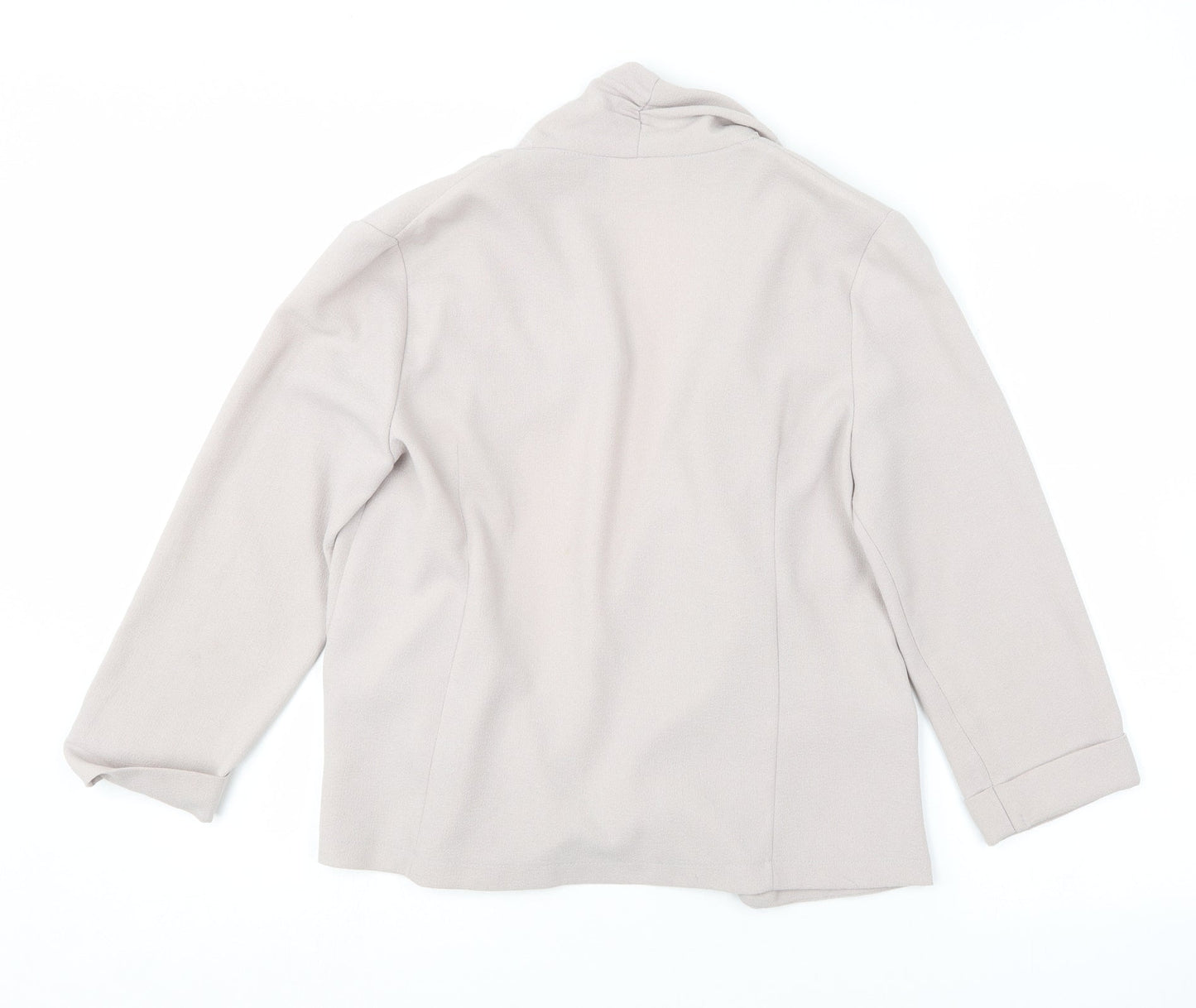 Wallis Womens Beige V-Neck  Polyester Cardigan Jumper Size 12