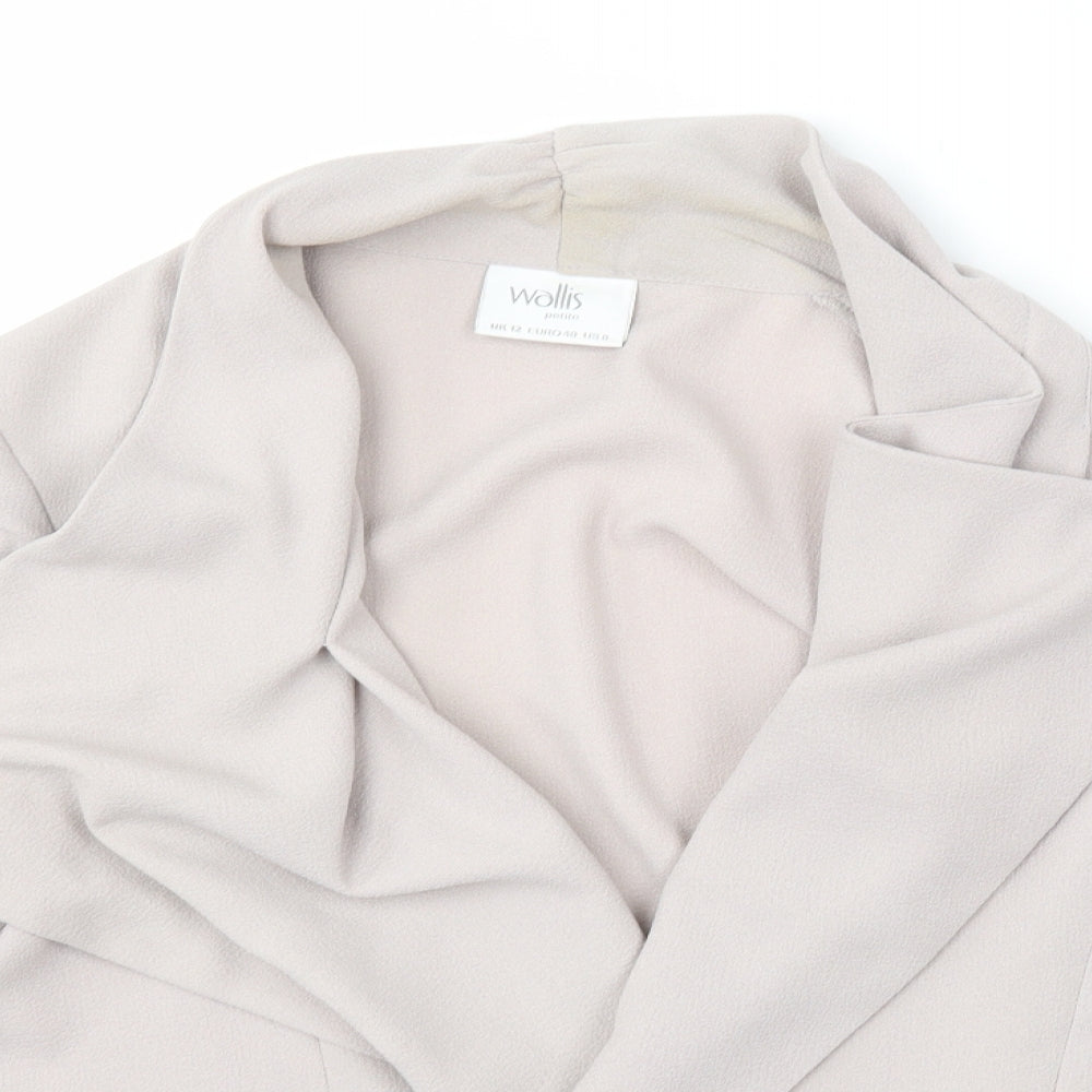 Wallis Womens Beige V-Neck  Polyester Cardigan Jumper Size 12