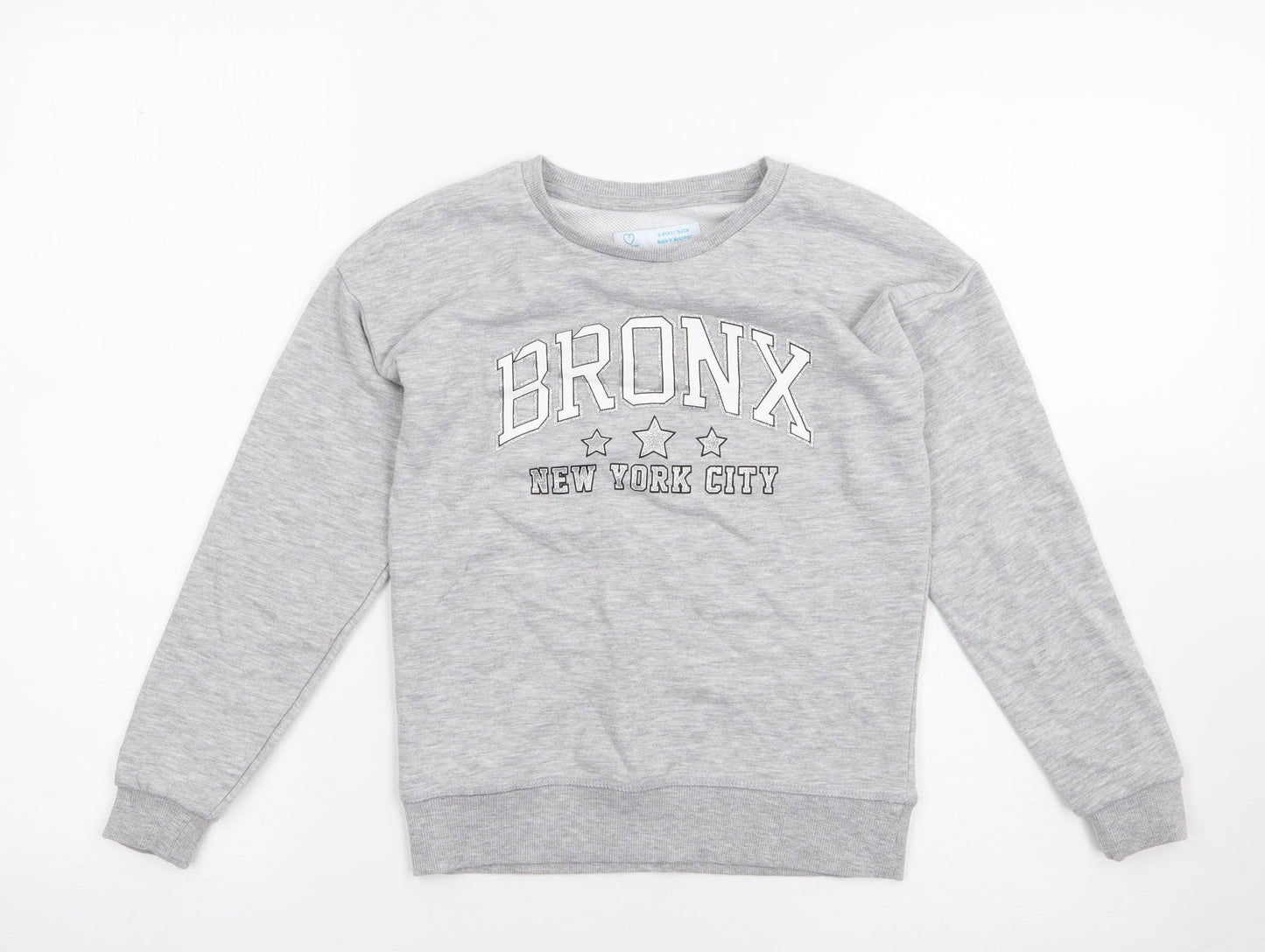 Primark Girls Grey  Cotton Pullover Sweatshirt Size 8-9 Years  Pullover