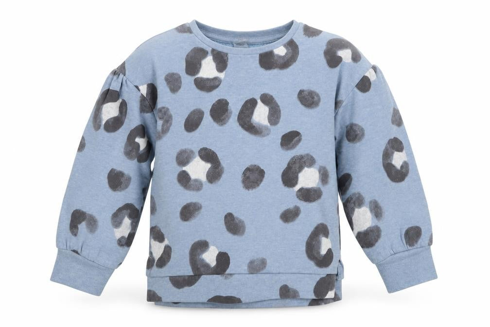 TU Girls Blue Geometric Cotton Pullover Sweatshirt Size 3 Years