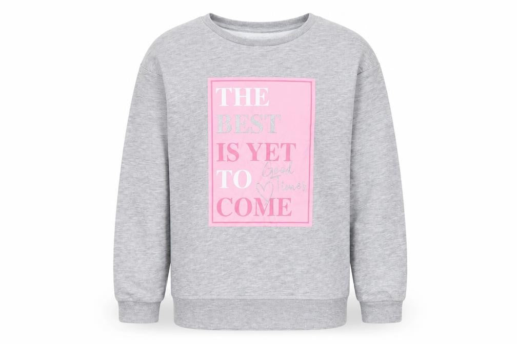 Primark Girls Grey  Cotton Pullover Sweatshirt Size 10-11 Years   - The best is yet to come
