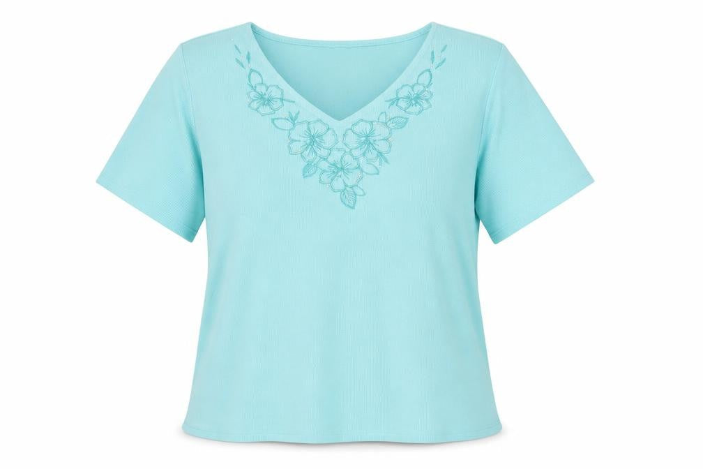 Bonmarché Womens Blue V-Neck Polyester Pullover Jumper Size S