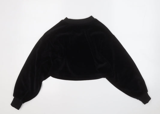 Candy Girls Black  Cotton Pullover Sweatshirt Size 10 Years