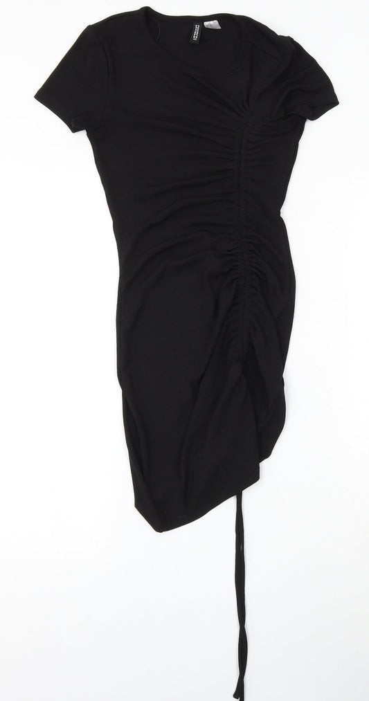 Divided by H&M Womens Black  Polyester Bodycon  Size XS  Round Neck