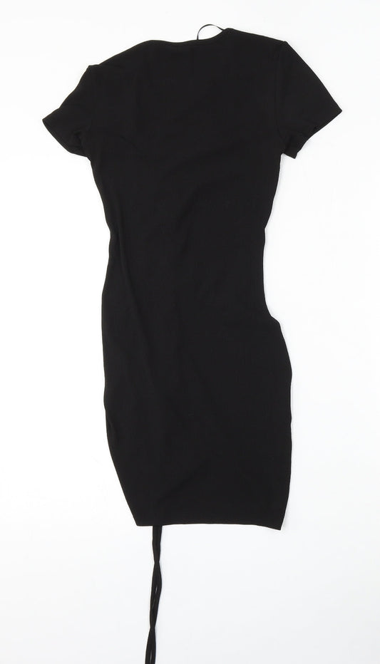 Divided by H&M Womens Black  Polyester Bodycon  Size XS  Round Neck