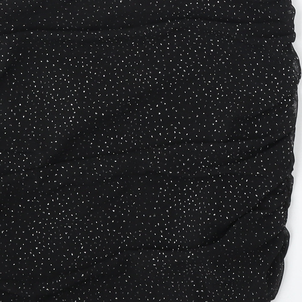 Chemistry Womens Black  Polyester Basic Tank Size 10 Square Neck