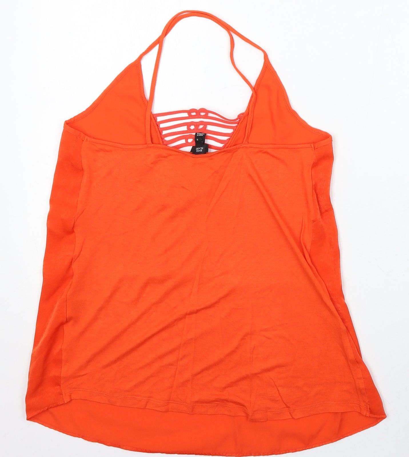 River Island Womens Orange  Viscose Camisole Blouse Size 8 Round Neck