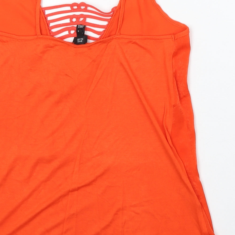 River Island Womens Orange  Viscose Camisole Blouse Size 8 Round Neck