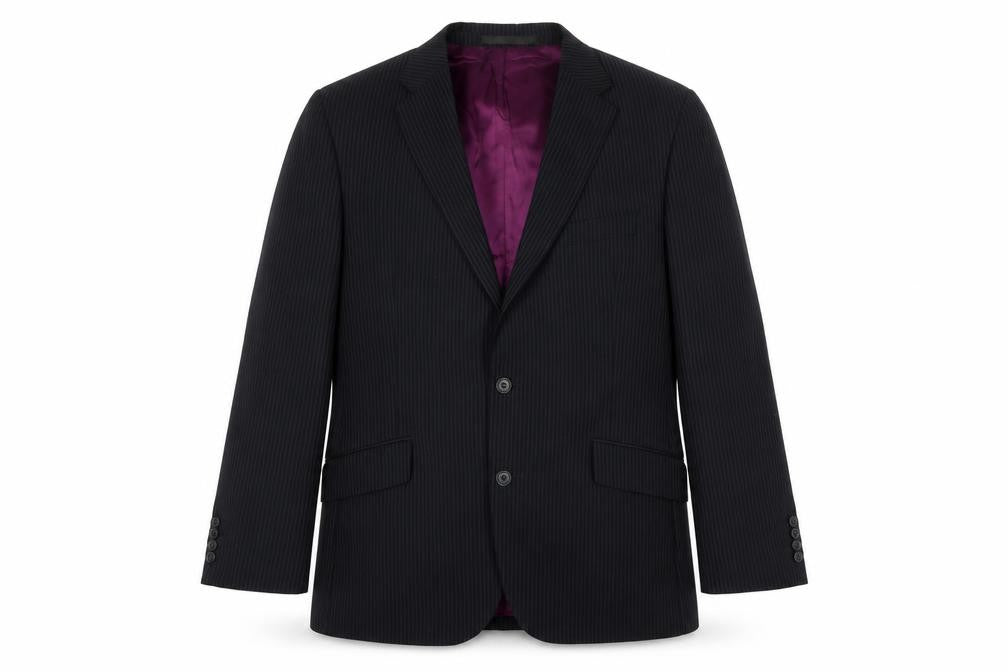 Marks and Spencer Mens Blue Striped Wool Jacket Suit Size M