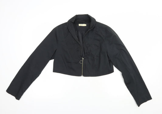 Jensen Womens Black   Jacket  Size 12  Zip - Cropped