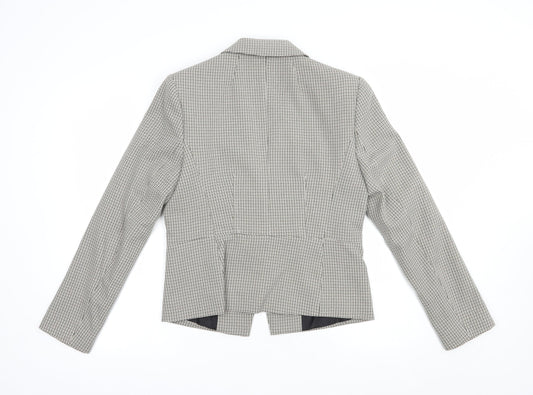Marks and Spencer Womens Beige Houndstooth  Jacket Blazer Size 10  Button