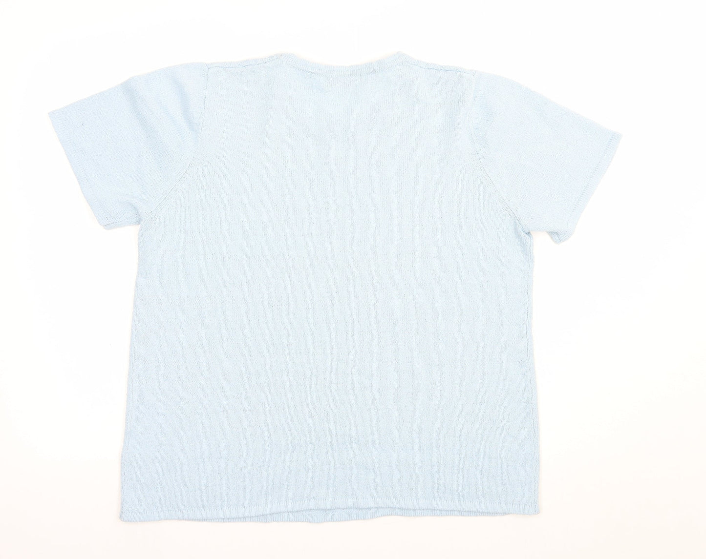 Bonmarché Womens Blue Crew Neck  Acrylic Pullover Jumper Size M