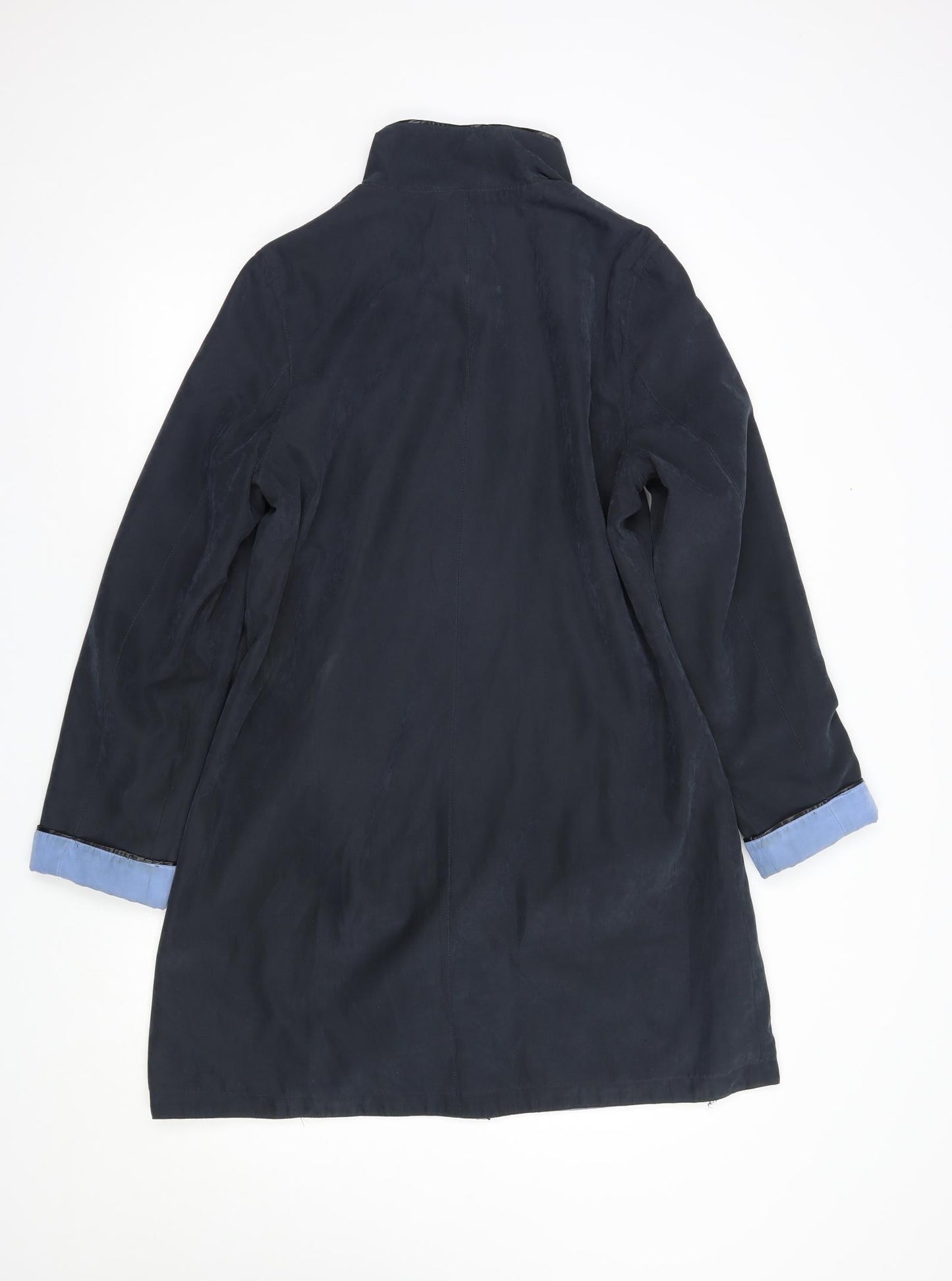 David Barry Womens Blue   Rain Coat Coat Size 12  Snap