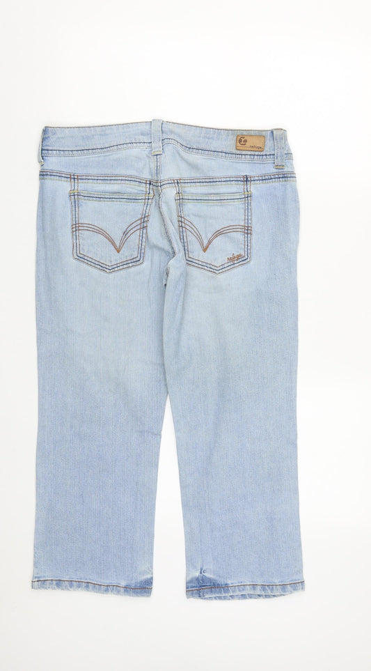 Refuse Womens Blue  Cotton Cropped Jeans Size 32 in L23 in Regular Zip