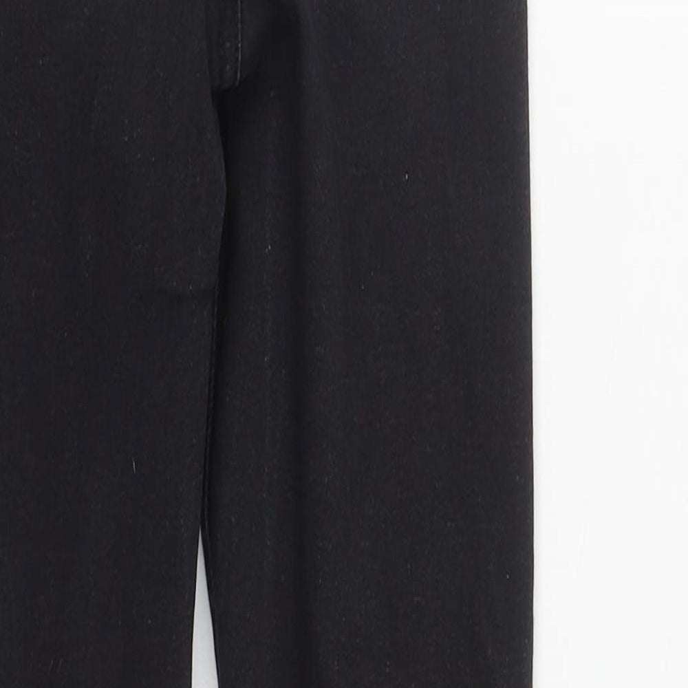 Denim & Co. Womens Black  Cotton Straight Jeans Size 4 L27 in Regular Zip