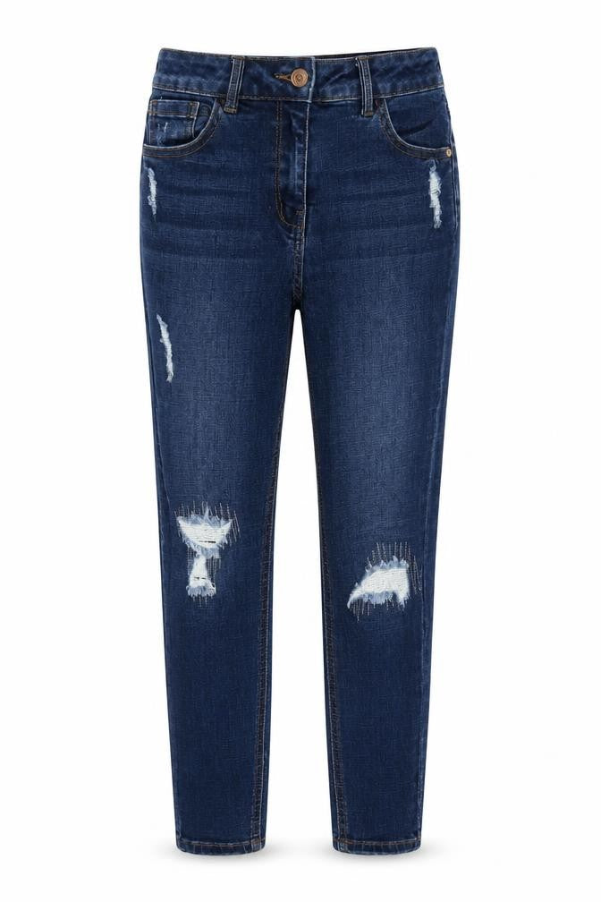 Matalan Womens Blue  Cotton Straight Jeans Size 8 L27 in Regular Zip