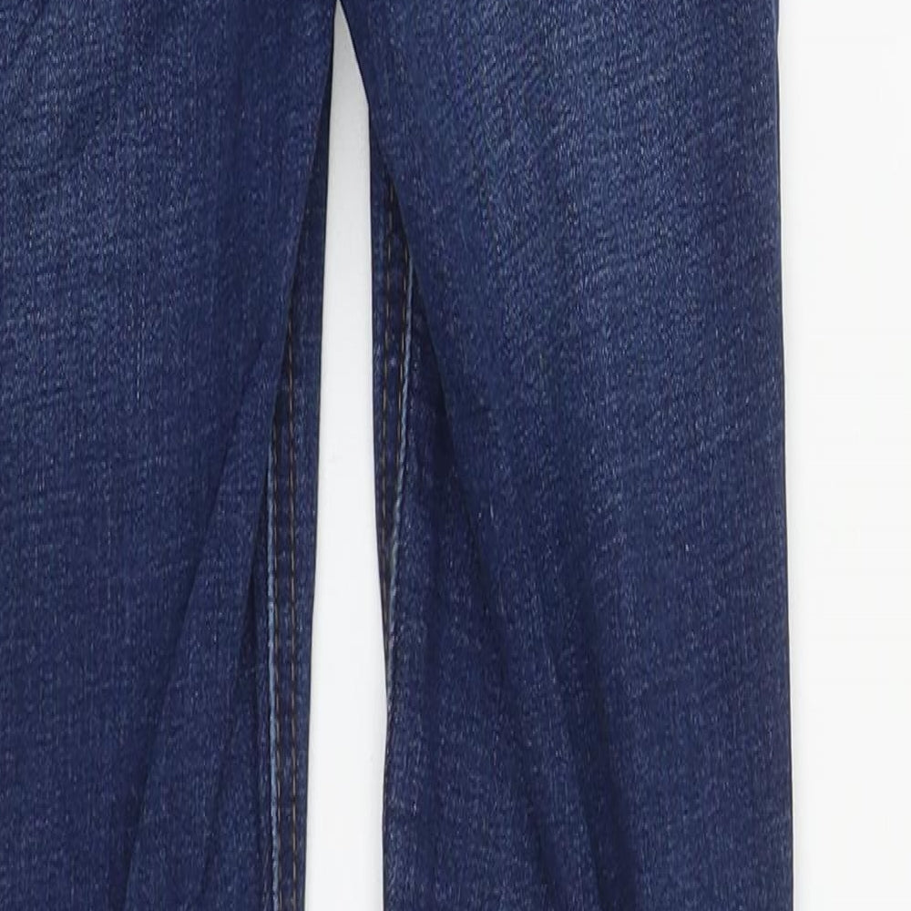 Matalan Womens Blue  Cotton Straight Jeans Size 8 L27 in Regular Zip