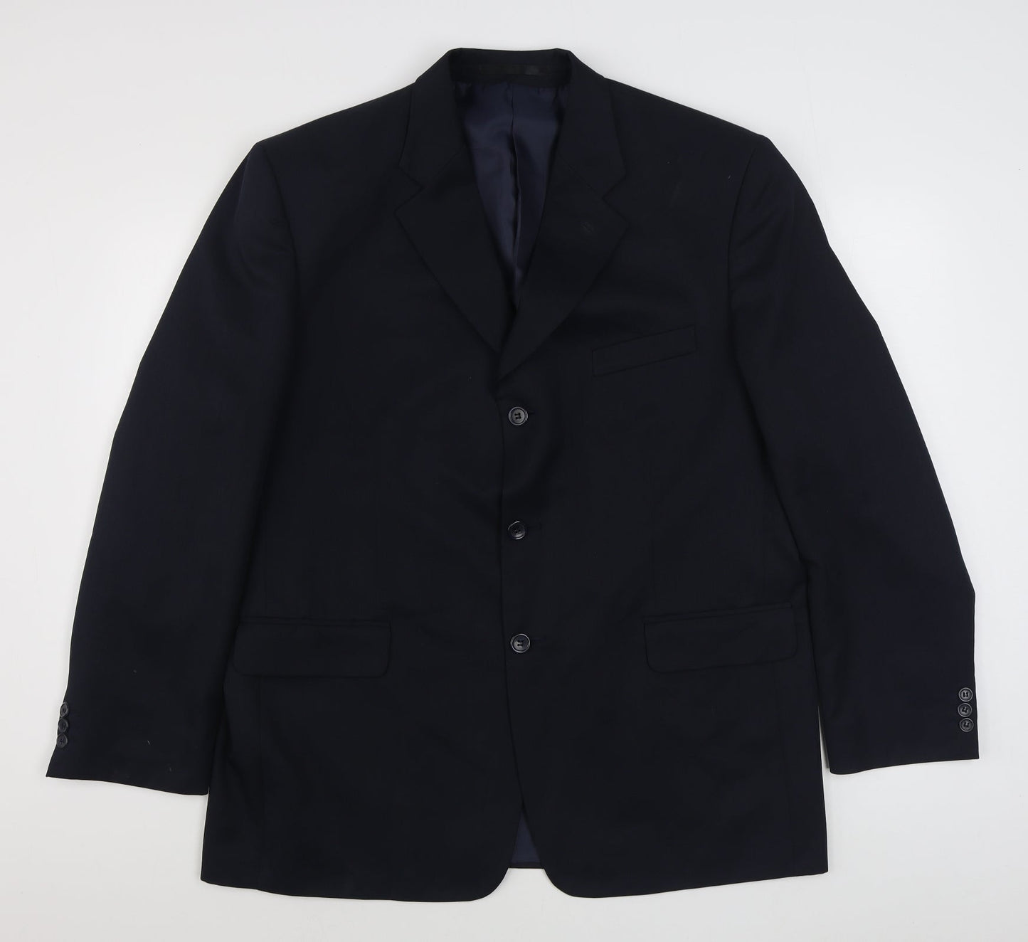 Savatini Mens Blue  Polyester Jacket Suit Jacket Size 44