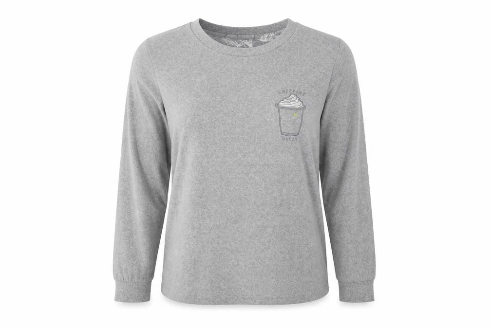 Dunnes Womens Grey Solid Polyester Top Pyjama Set Size S